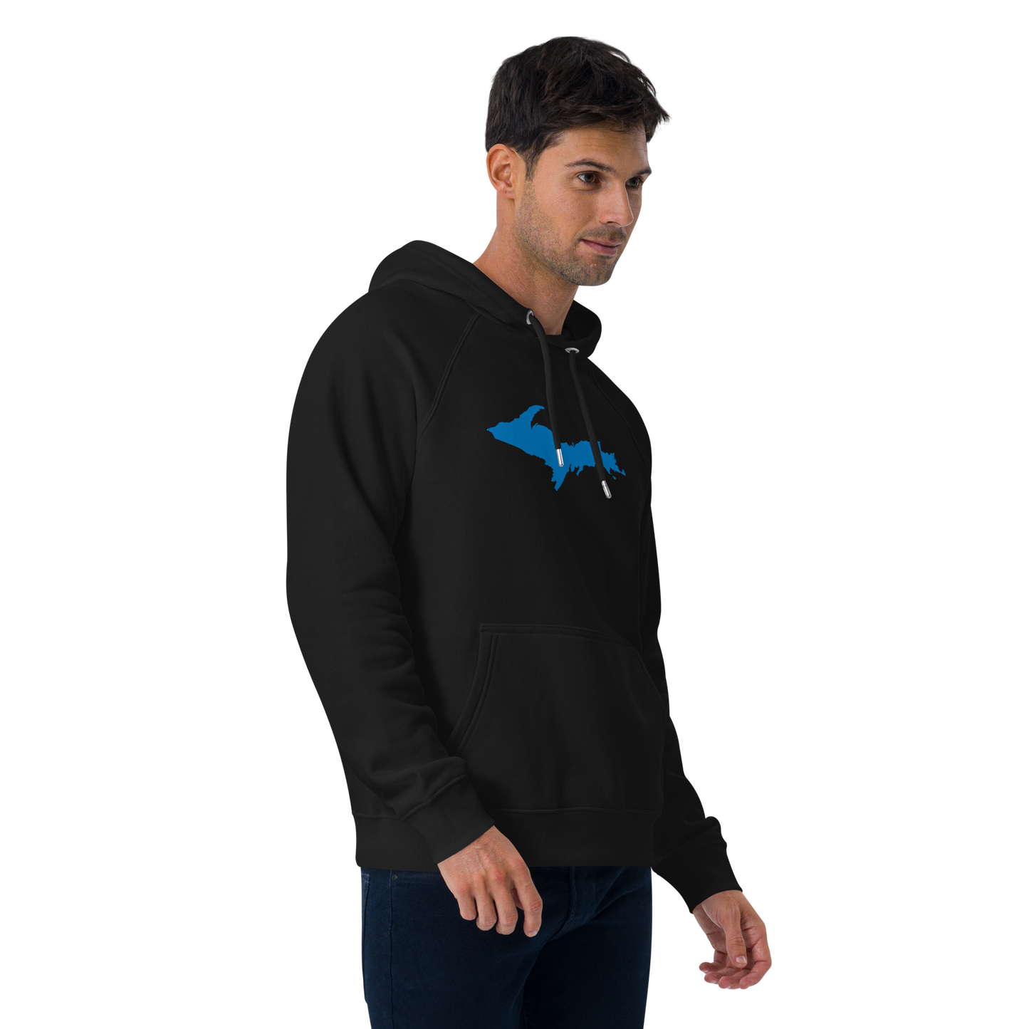 Michigan Upper Peninsula Hoodie (w/ Azure UP Outline) | Unisex Organic