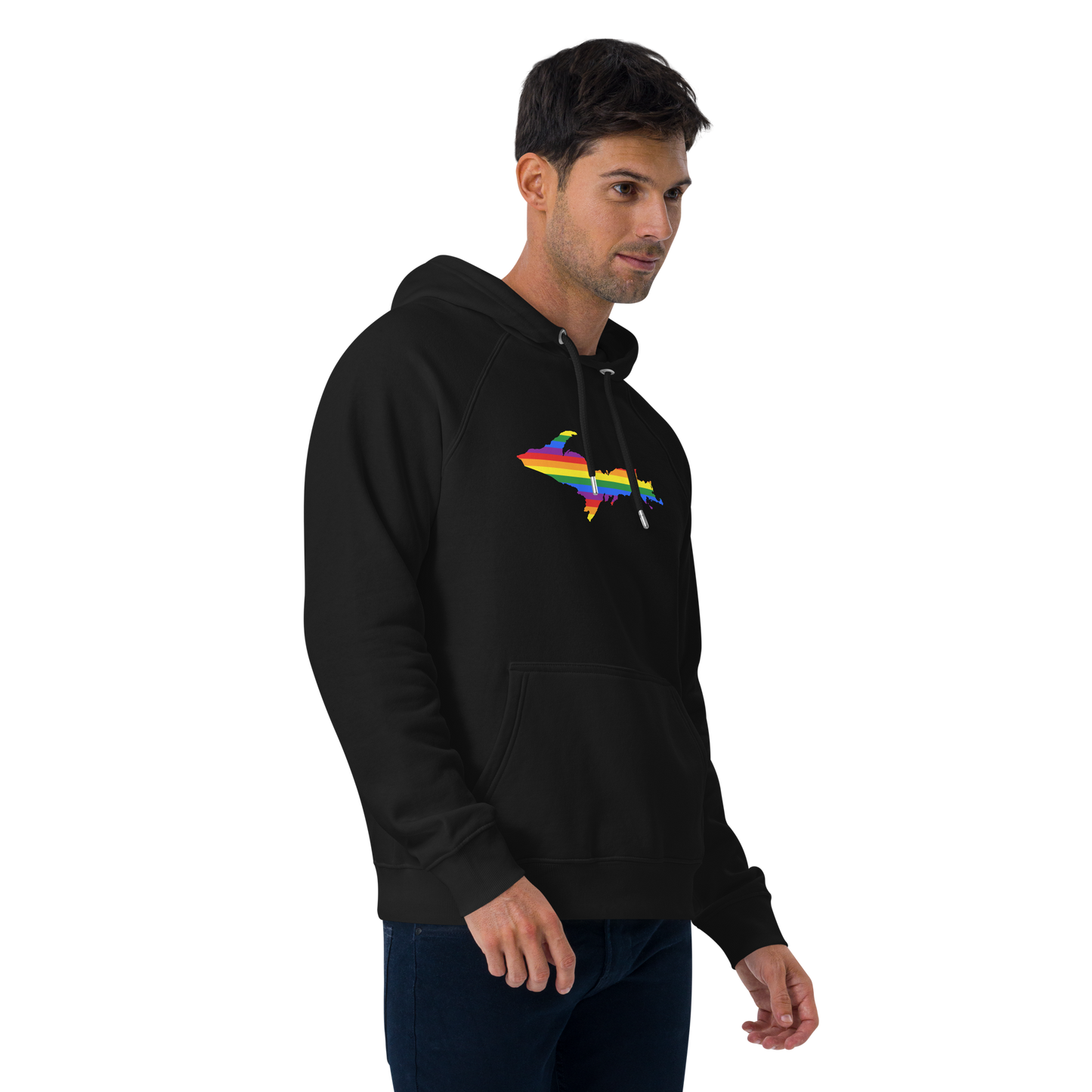 Michigan Upper Peninsula Hoodie (w/ UP Pride Flag Outline) | Unisex Organic