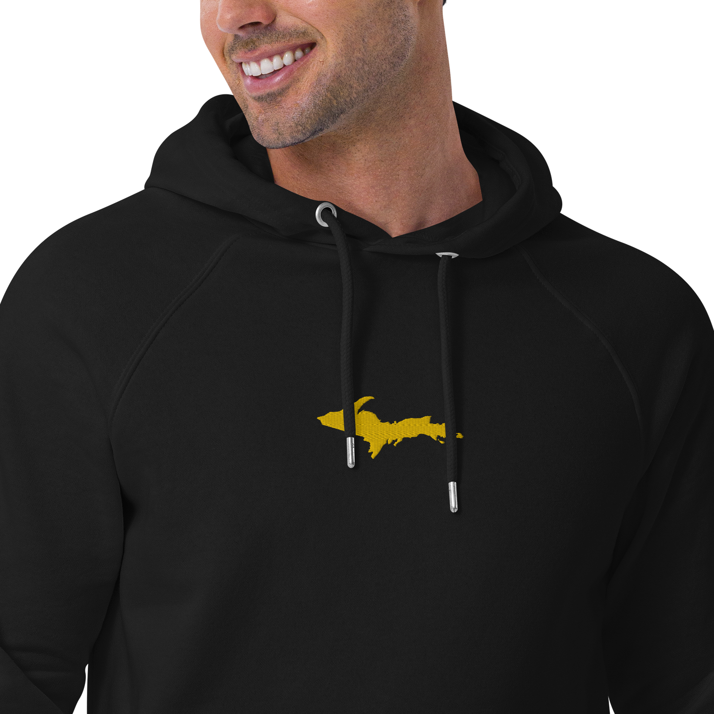 Michigan Upper Peninsula Hoodie (w/ Embroidered Gold UP Outline) | Unisex Organic