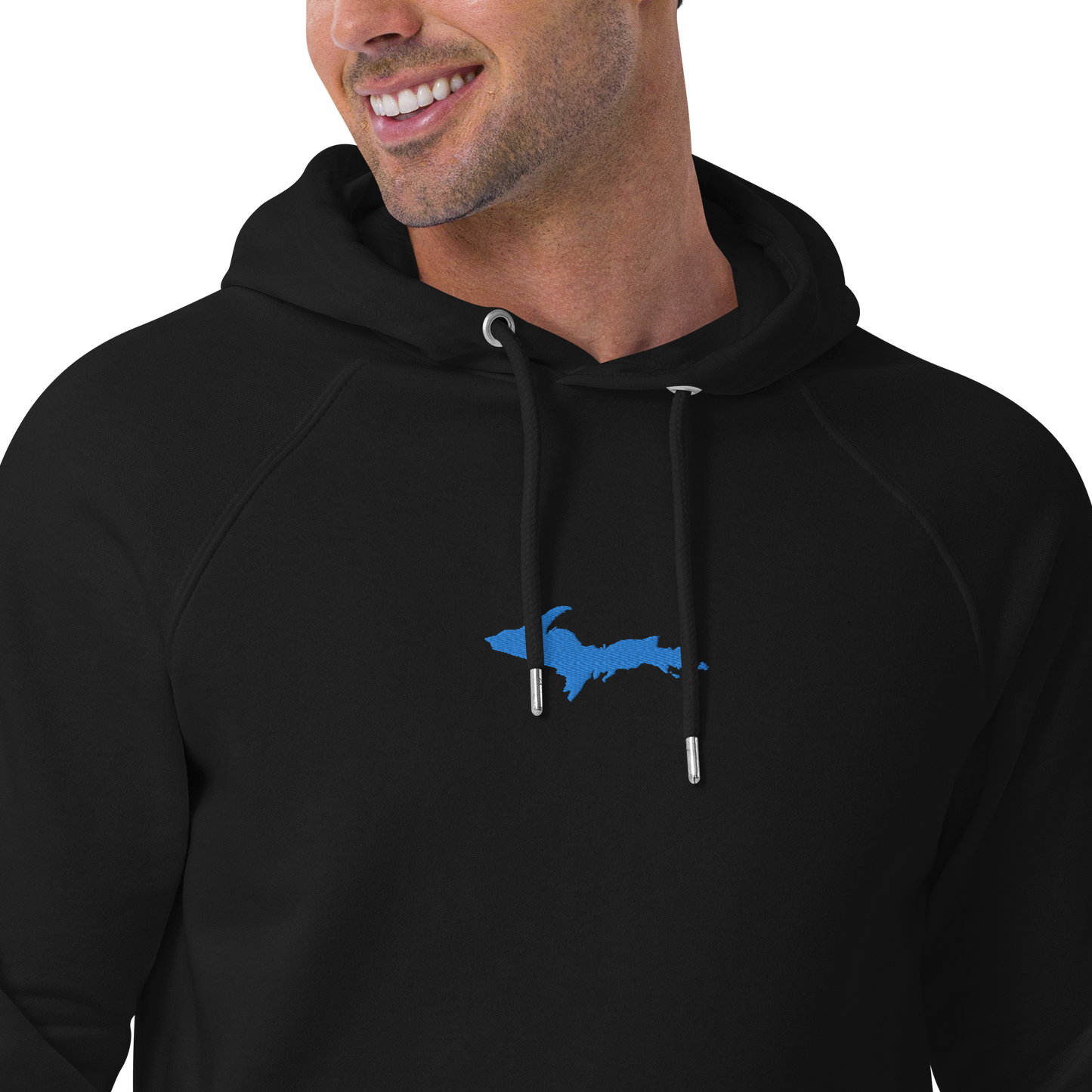 Michigan Upper Peninsula Hoodie (w/ Embroidered Azure UP Outline) | Unisex Organic