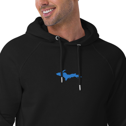 Michigan Upper Peninsula Hoodie (w/ Embroidered Azure UP Outline) | Unisex Organic