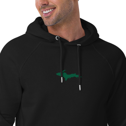 Michigan Upper Peninsula Hoodie (w/ Embroidered Green UP Outline) | Unisex Organic