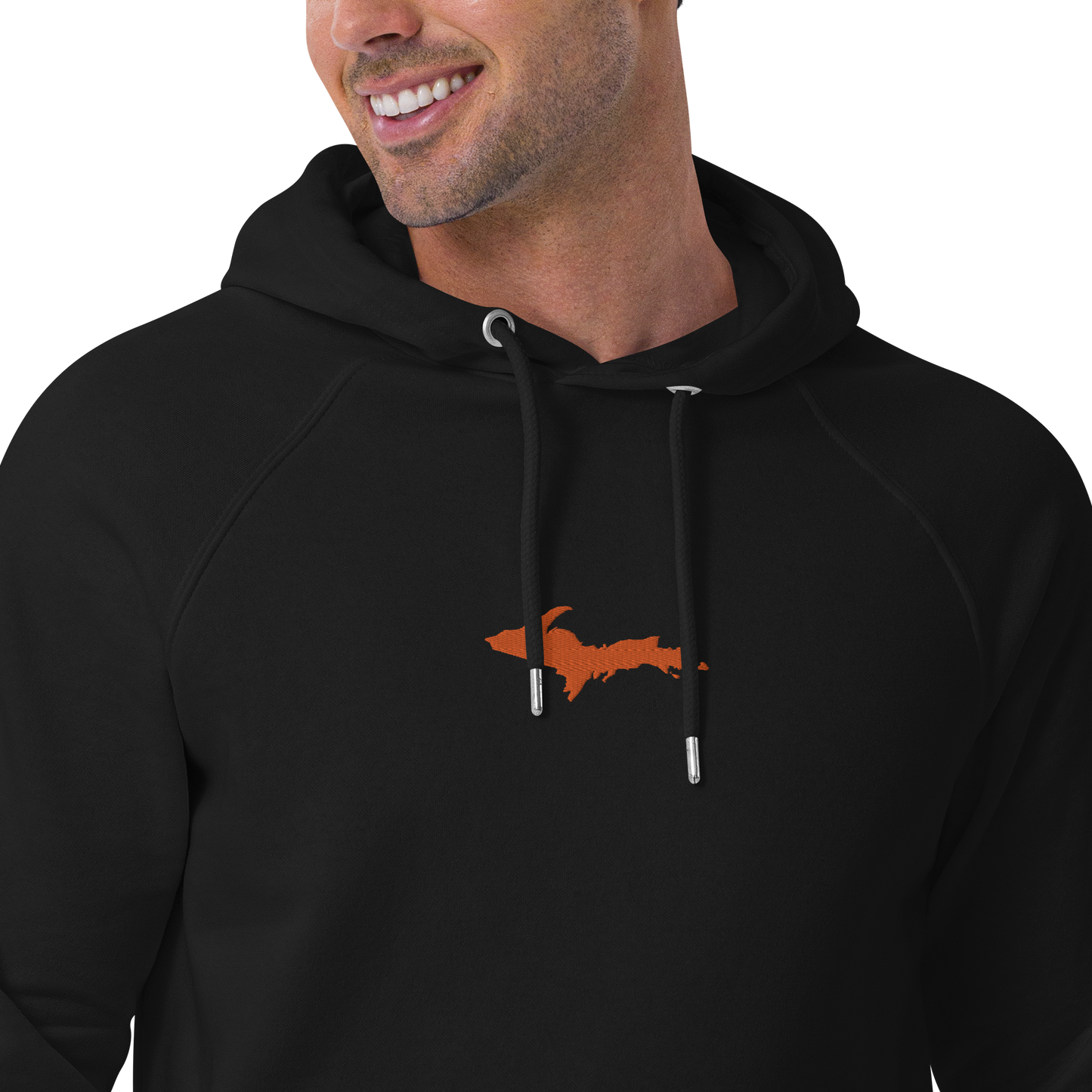 Michigan Upper Peninsula Hoodie (w/ Embroidered Orange UP Outline) | Unisex Organic