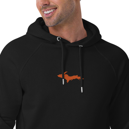 Michigan Upper Peninsula Hoodie (w/ Embroidered Orange UP Outline) | Unisex Organic