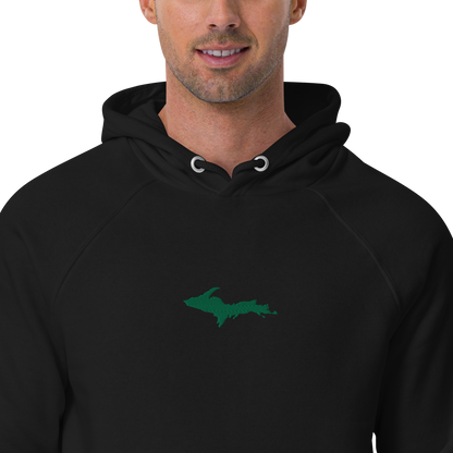 Michigan Upper Peninsula Hoodie (w/ Embroidered Green UP Outline) | Unisex Organic