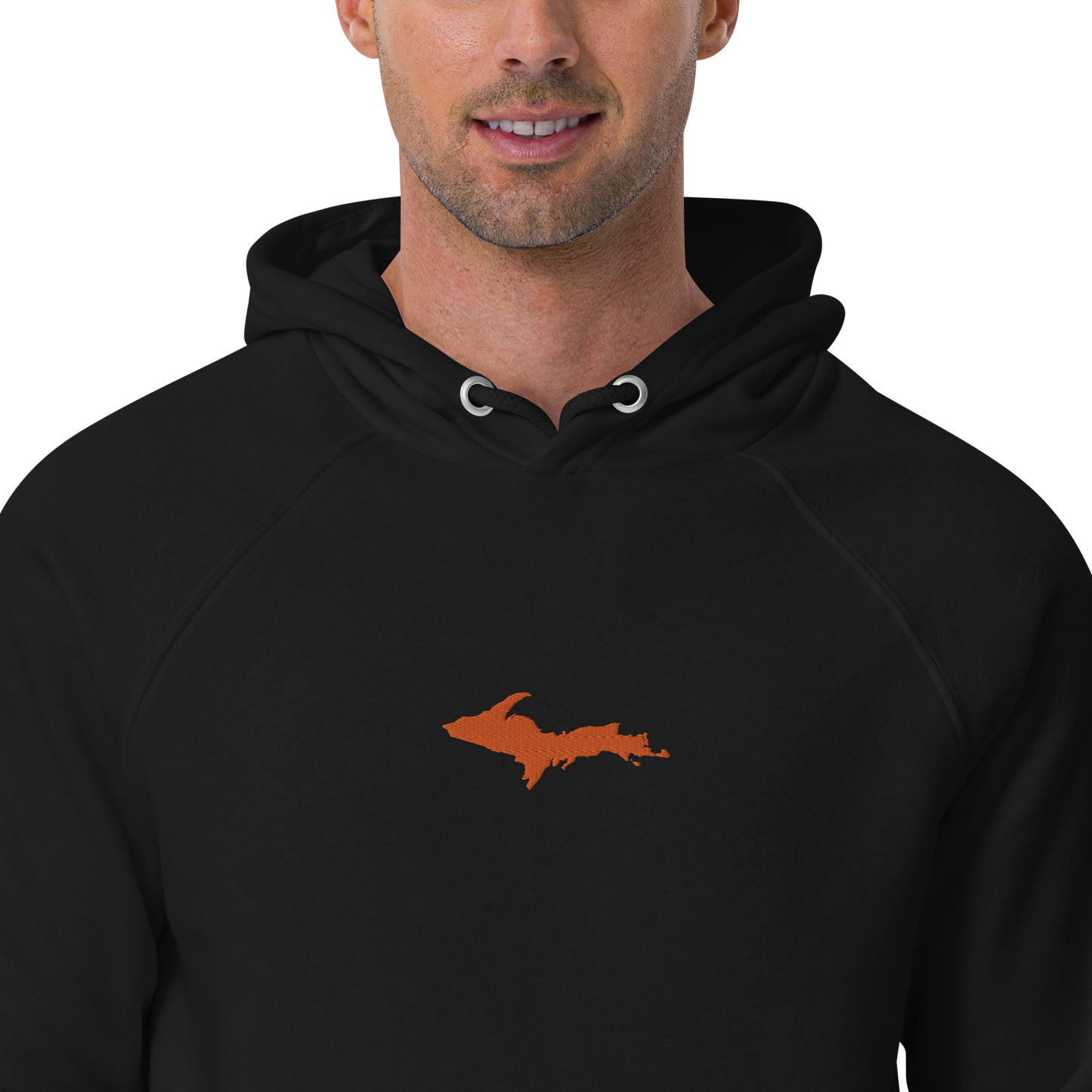 Michigan Upper Peninsula Hoodie (w/ Embroidered Orange UP Outline) | Unisex Organic