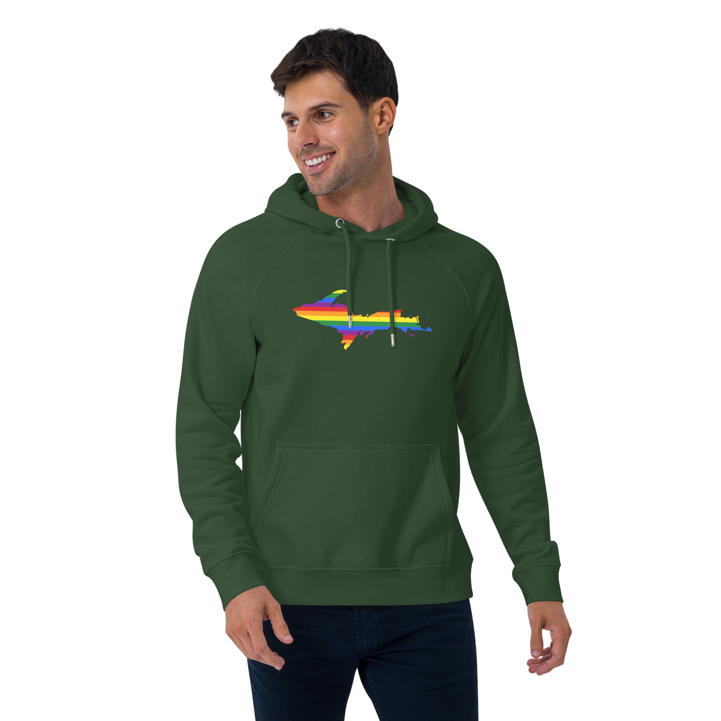 Michigan Upper Peninsula Hoodie (w/ UP Pride Flag Outline) | Unisex Organic