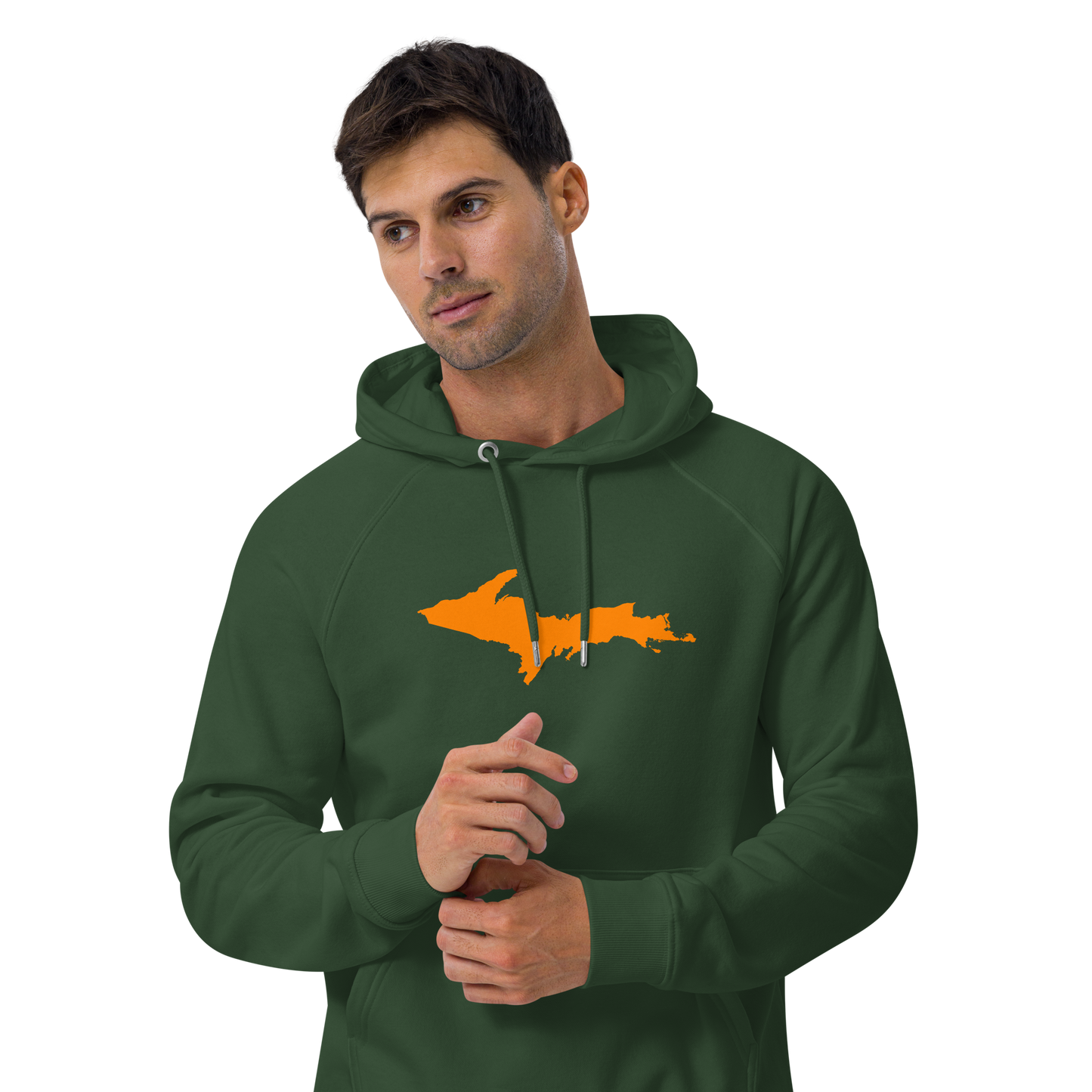 Michigan Upper Peninsula Hoodie (w/ Orange UP Outline) | Unisex Organic