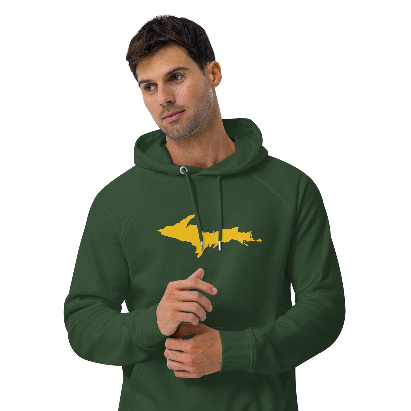 Michigan Upper Peninsula Hoodie (w/ Gold UP Outline) | Unisex Organic