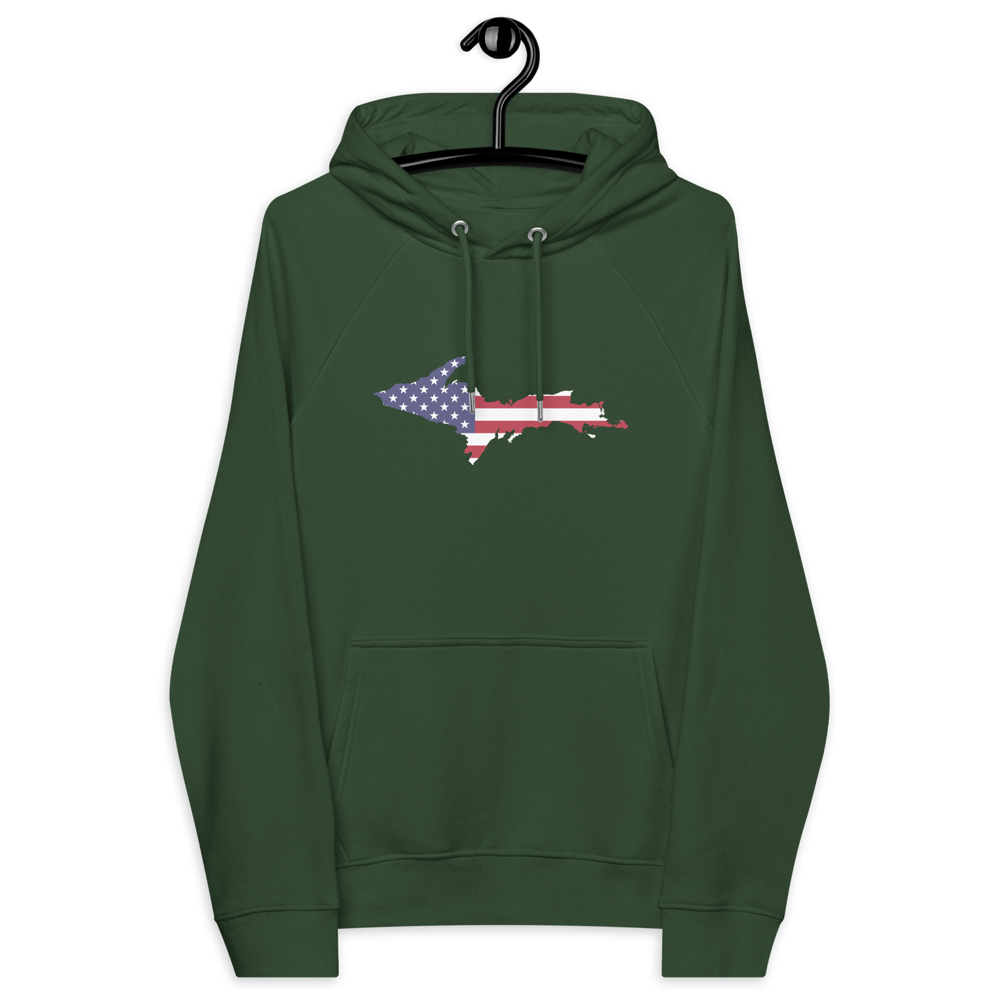 Michigan Upper Peninsula Hoodie (w/ MI USA Flag Outline) | Unisex Organic