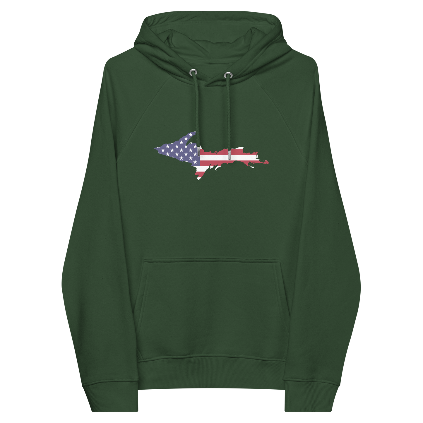 Michigan Upper Peninsula Hoodie (w/ MI USA Flag Outline) | Unisex Organic