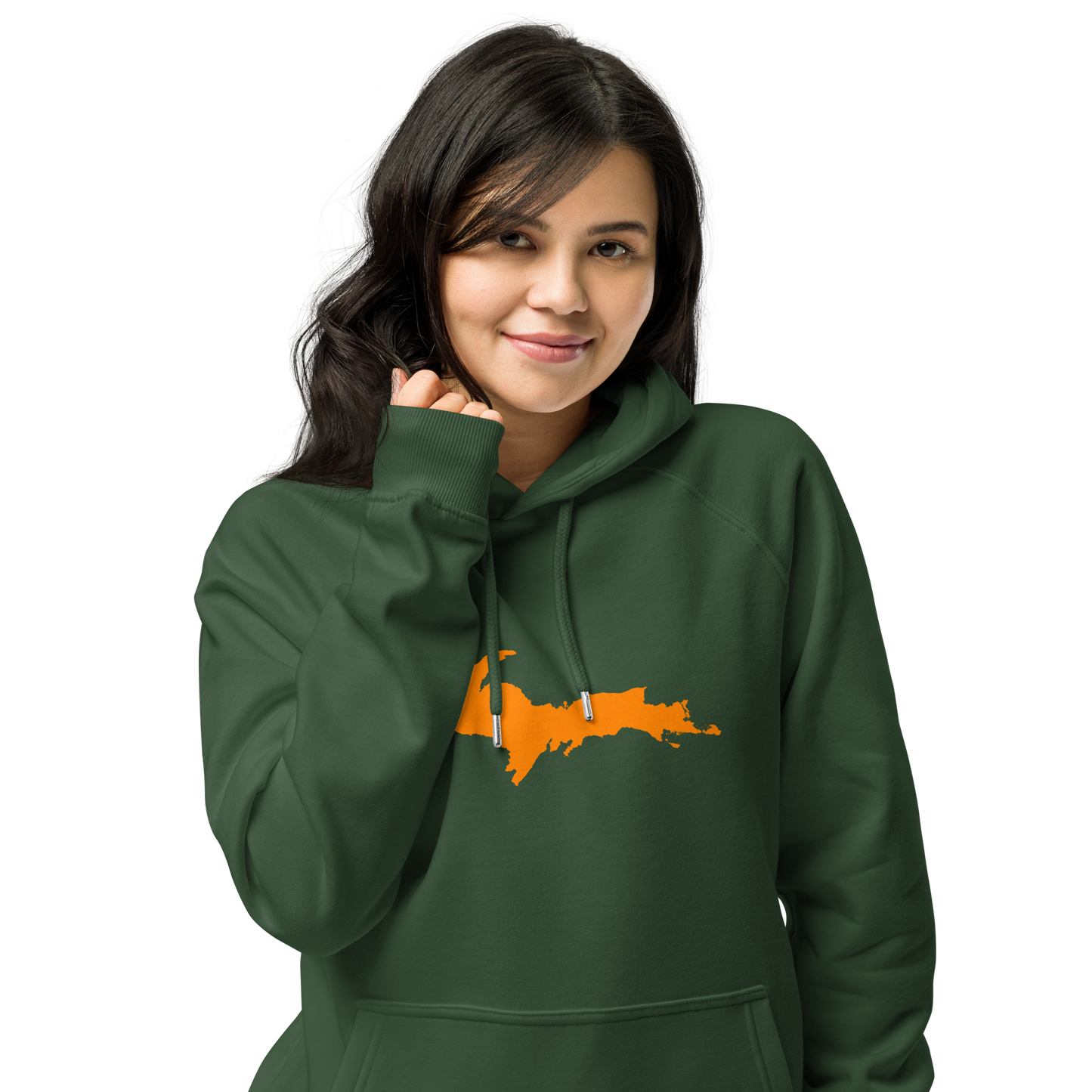 Michigan Upper Peninsula Hoodie (w/ Orange UP Outline) | Unisex Organic