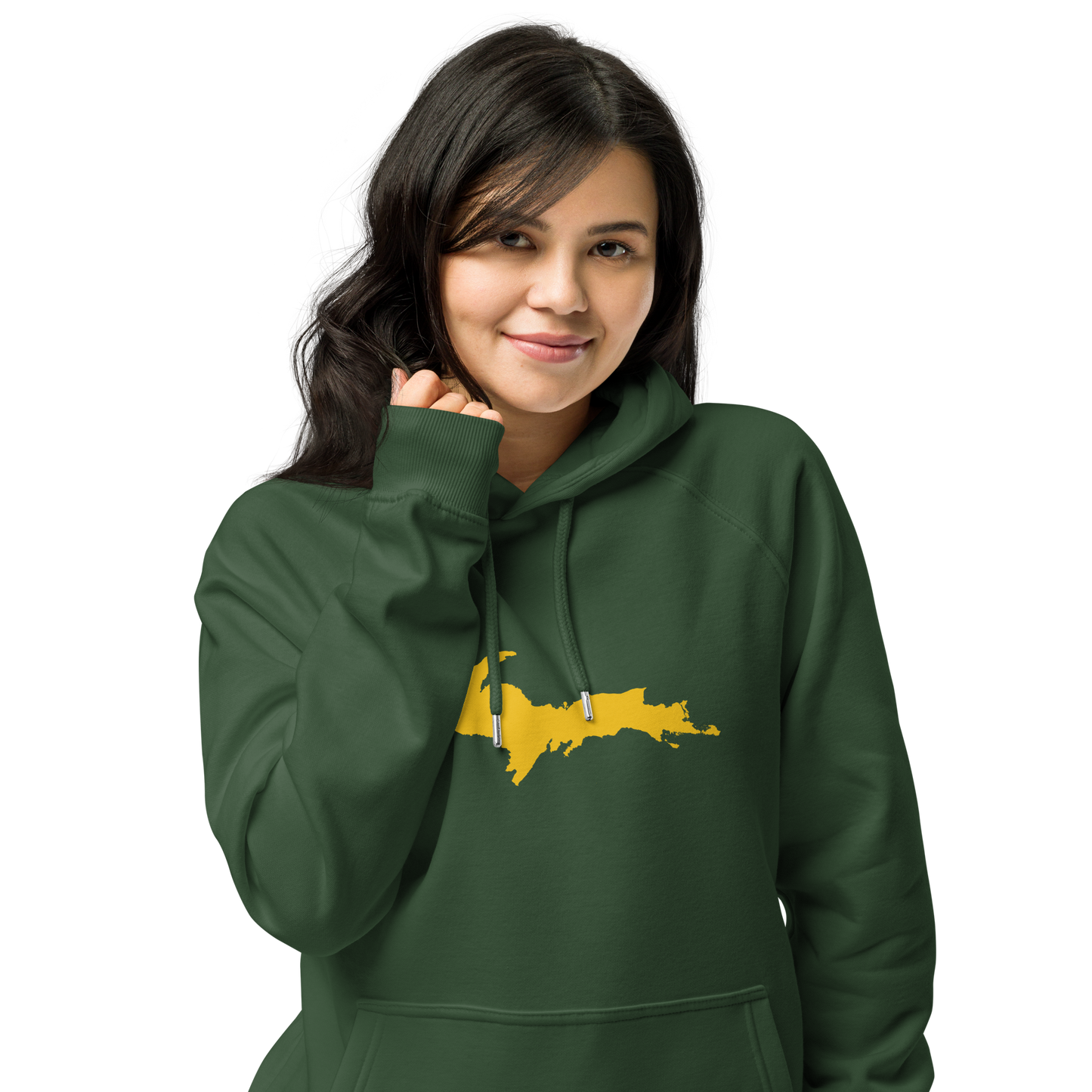 Michigan Upper Peninsula Hoodie (w/ Gold UP Outline) | Unisex Organic