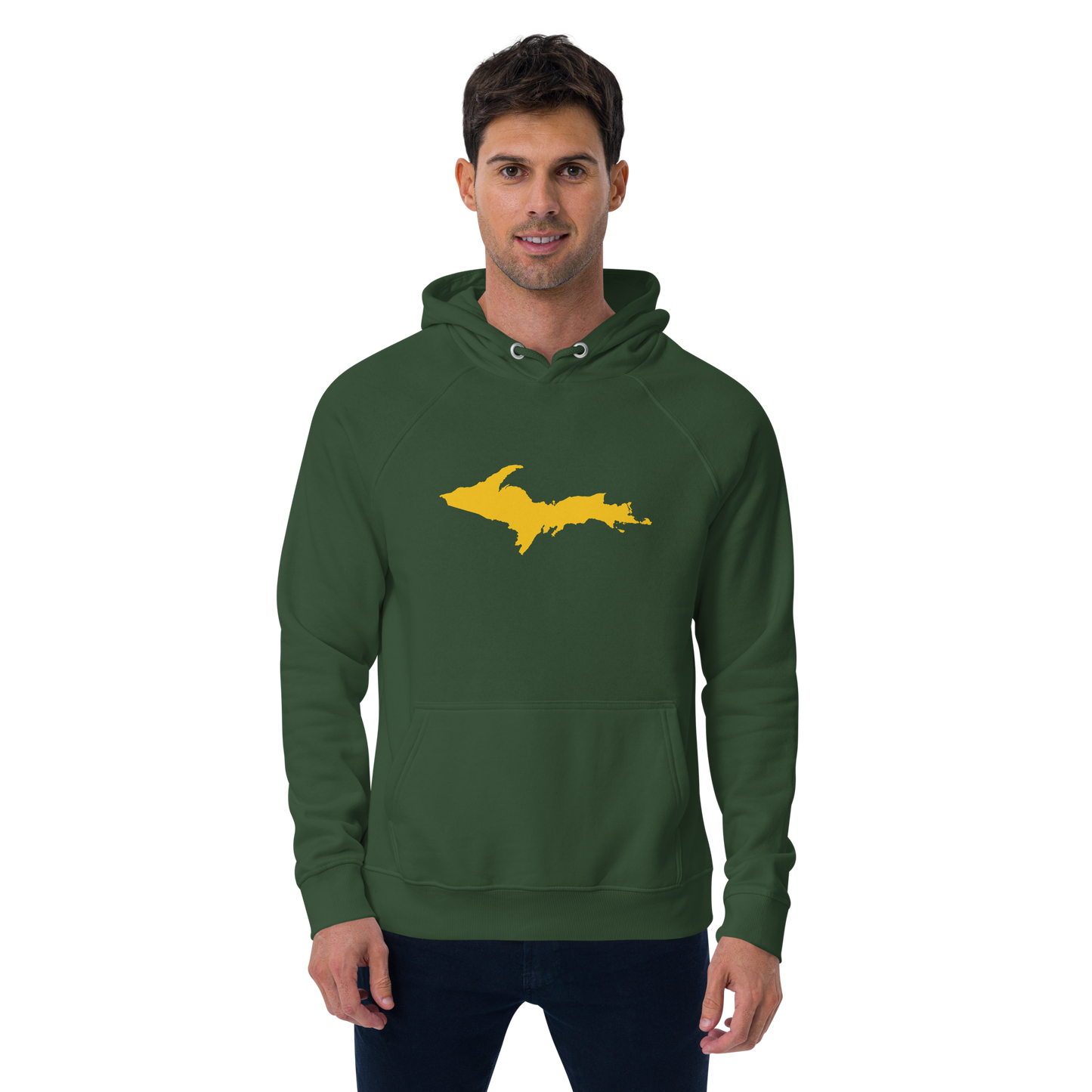 Michigan Upper Peninsula Hoodie (w/ Gold UP Outline) | Unisex Organic