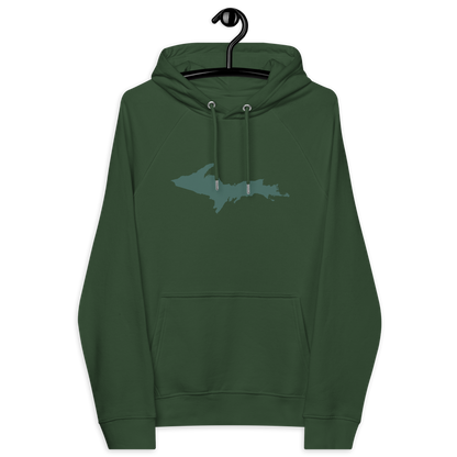 Michigan Upper Peninsula Hoodie (w/ Green UP Outline) | Organic Unisex