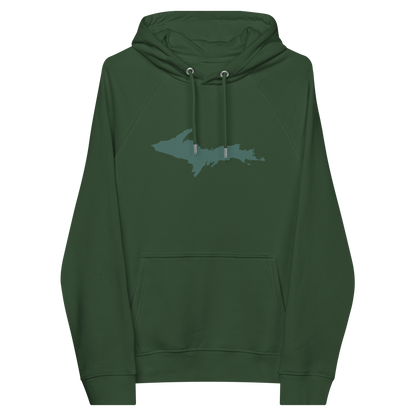 Michigan Upper Peninsula Hoodie (w/ Green UP Outline) | Organic Unisex