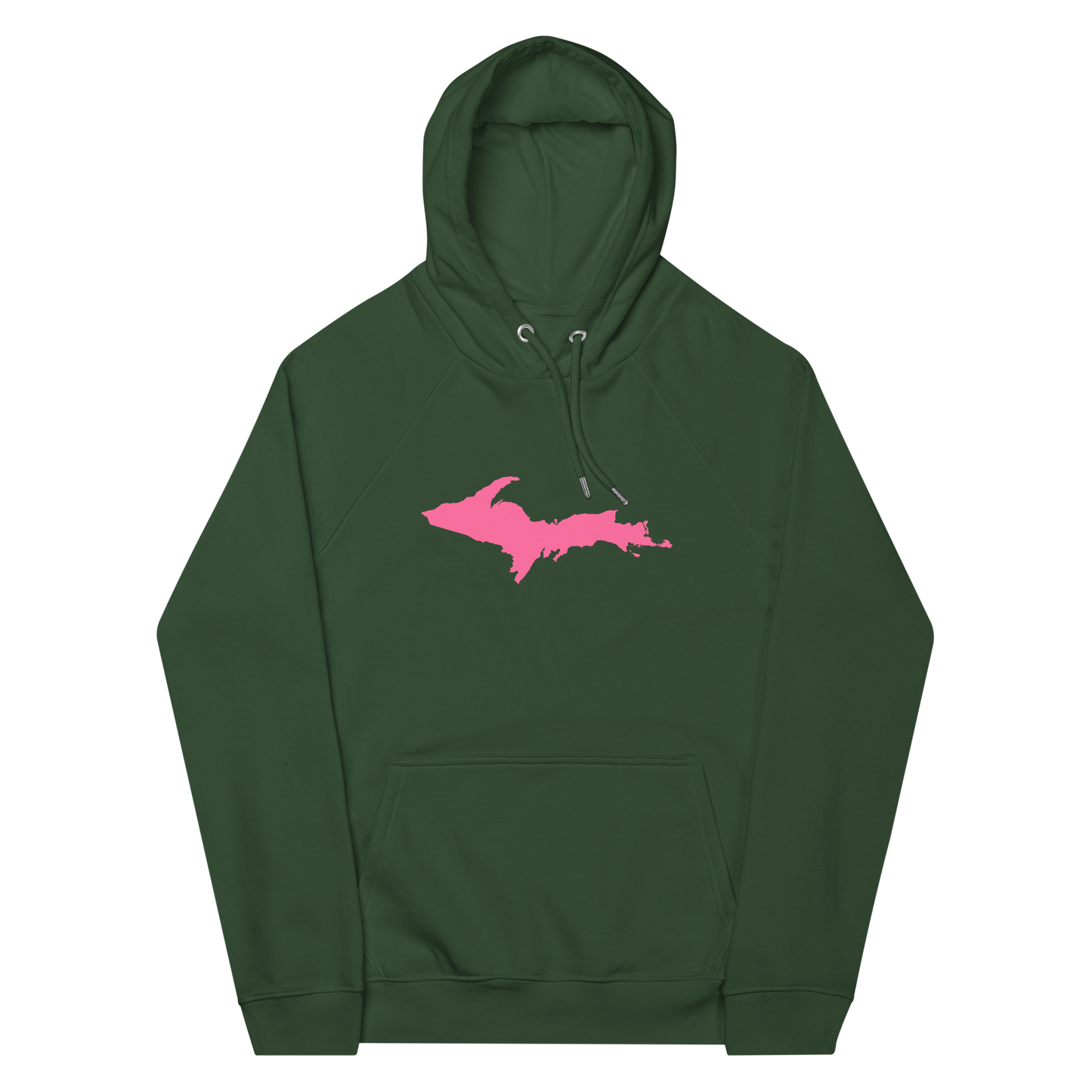 Michigan Upper Peninsula Hoodie (w/ Pink UP Outline) | Unisex Organic