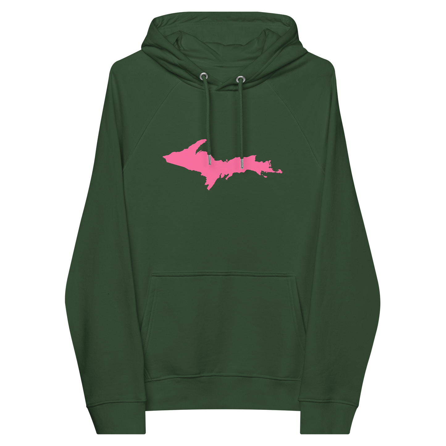 Michigan Upper Peninsula Hoodie (w/ Pink UP Outline) | Unisex Organic