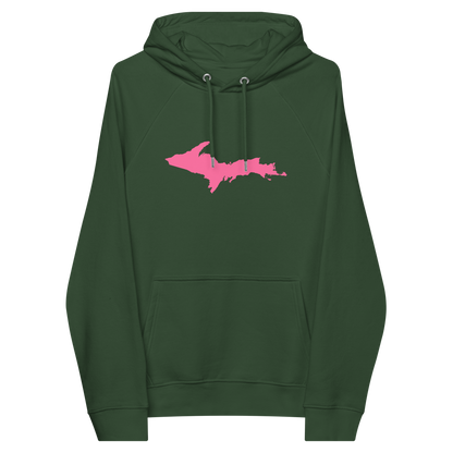 Michigan Upper Peninsula Hoodie (w/ Pink UP Outline) | Unisex Organic