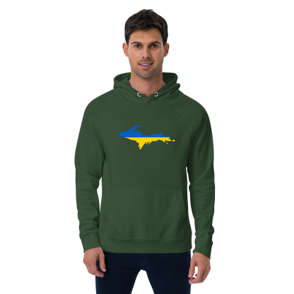 Michigan Upper Peninsula Hoodie (w/ UP Ukraine Flag Outline) | Unisex Organic