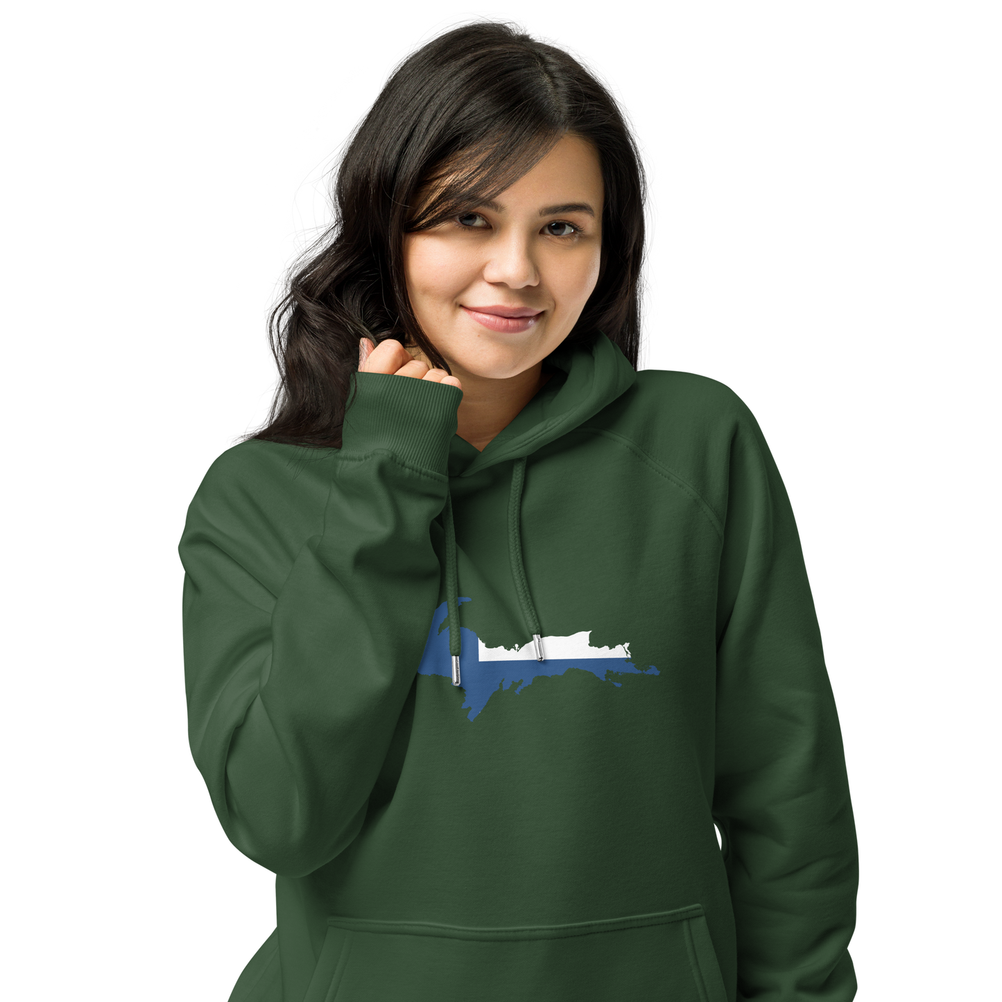 Michigan Upper Peninsula Hoodie (w/ UP Finland Flag Outline) | Unisex Organic