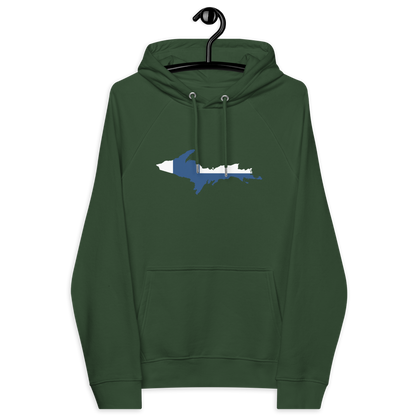 Michigan Upper Peninsula Hoodie (w/ UP Finland Flag Outline) | Unisex Organic