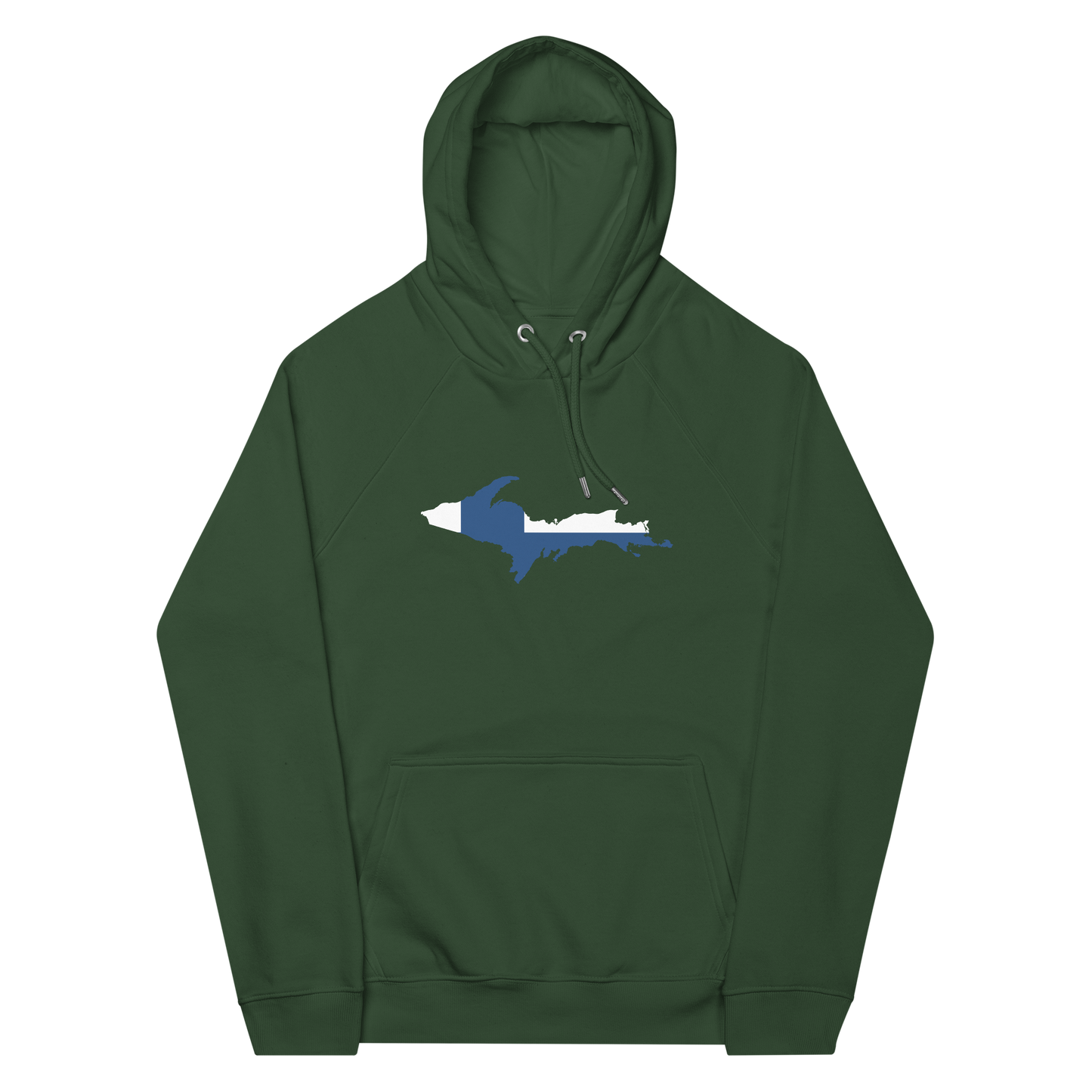 Michigan Upper Peninsula Hoodie (w/ UP Finland Flag Outline) | Unisex Organic