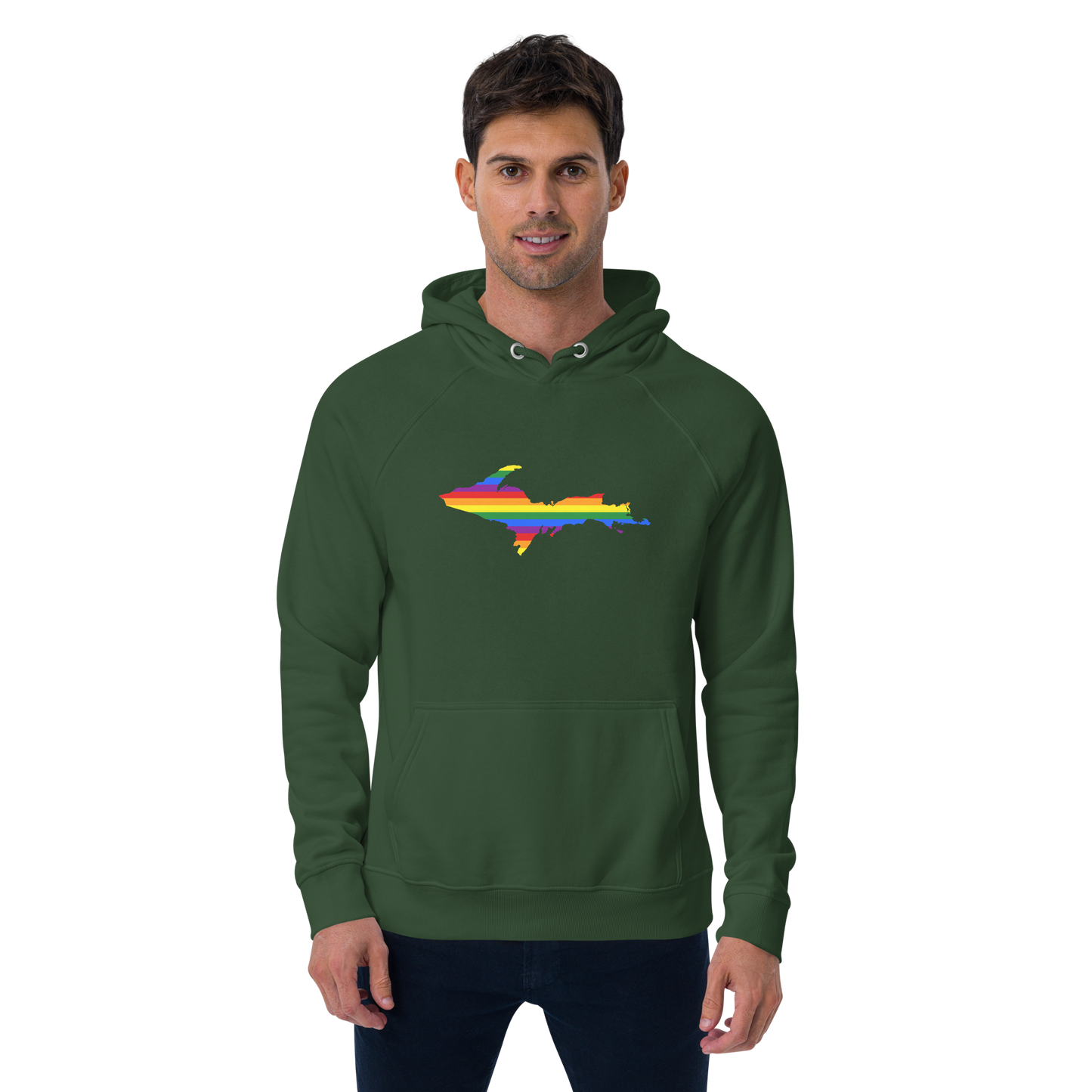 Michigan Upper Peninsula Hoodie (w/ UP Pride Flag Outline) | Unisex Organic