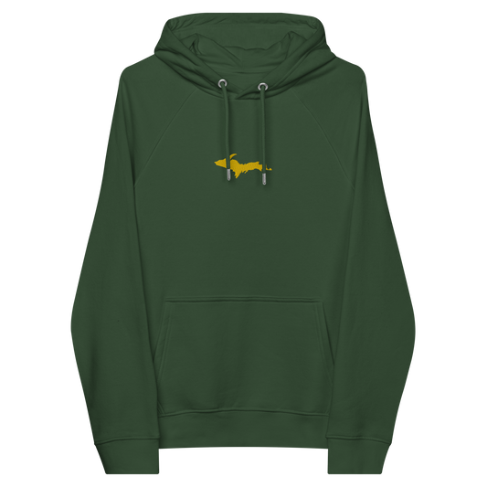 Michigan Upper Peninsula Hoodie (w/ Embroidered Gold UP Outline) | Unisex Organic