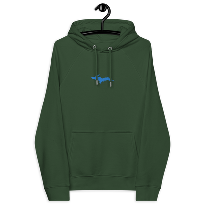 Michigan Upper Peninsula Hoodie (w/ Embroidered Azure UP Outline) | Unisex Organic