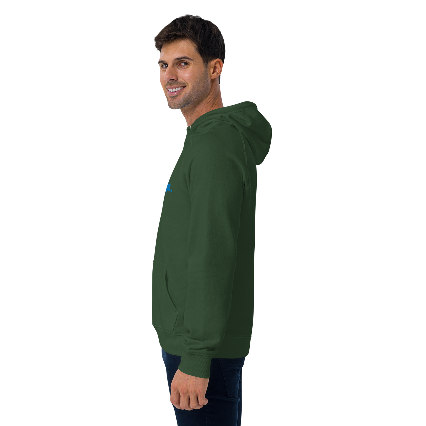 Michigan Upper Peninsula Hoodie (w/ Azure UP Outline) | Unisex Organic