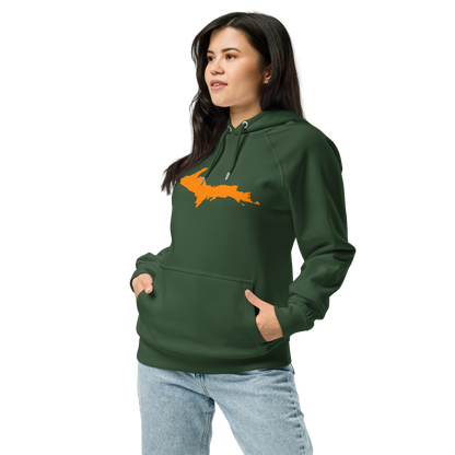 Michigan Upper Peninsula Hoodie (w/ Orange UP Outline) | Unisex Organic