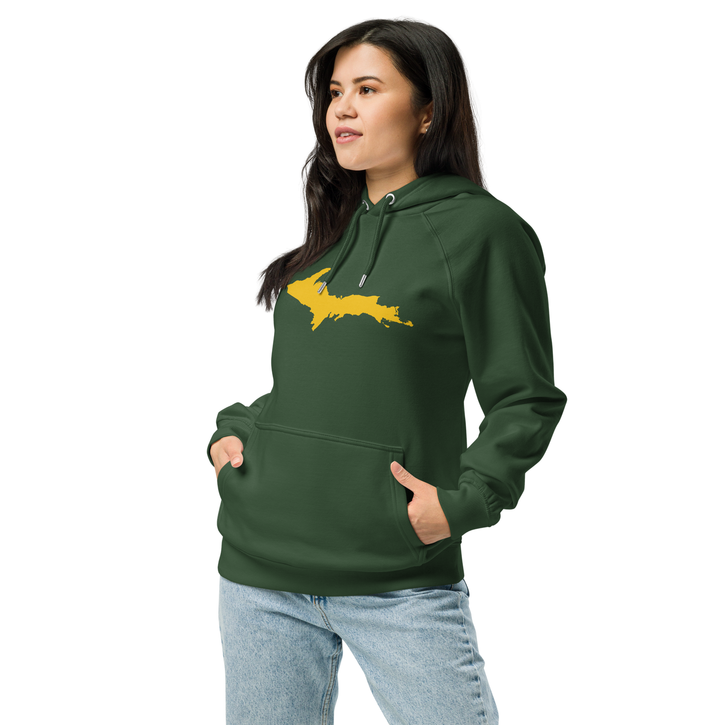 Michigan Upper Peninsula Hoodie (w/ Gold UP Outline) | Unisex Organic