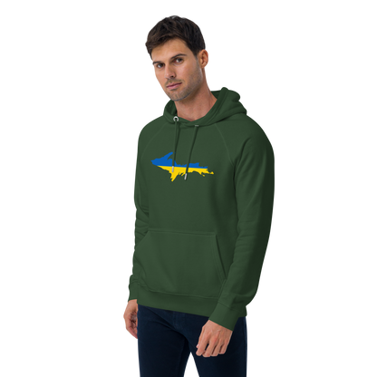 Michigan Upper Peninsula Hoodie (w/ UP Ukraine Flag Outline) | Unisex Organic