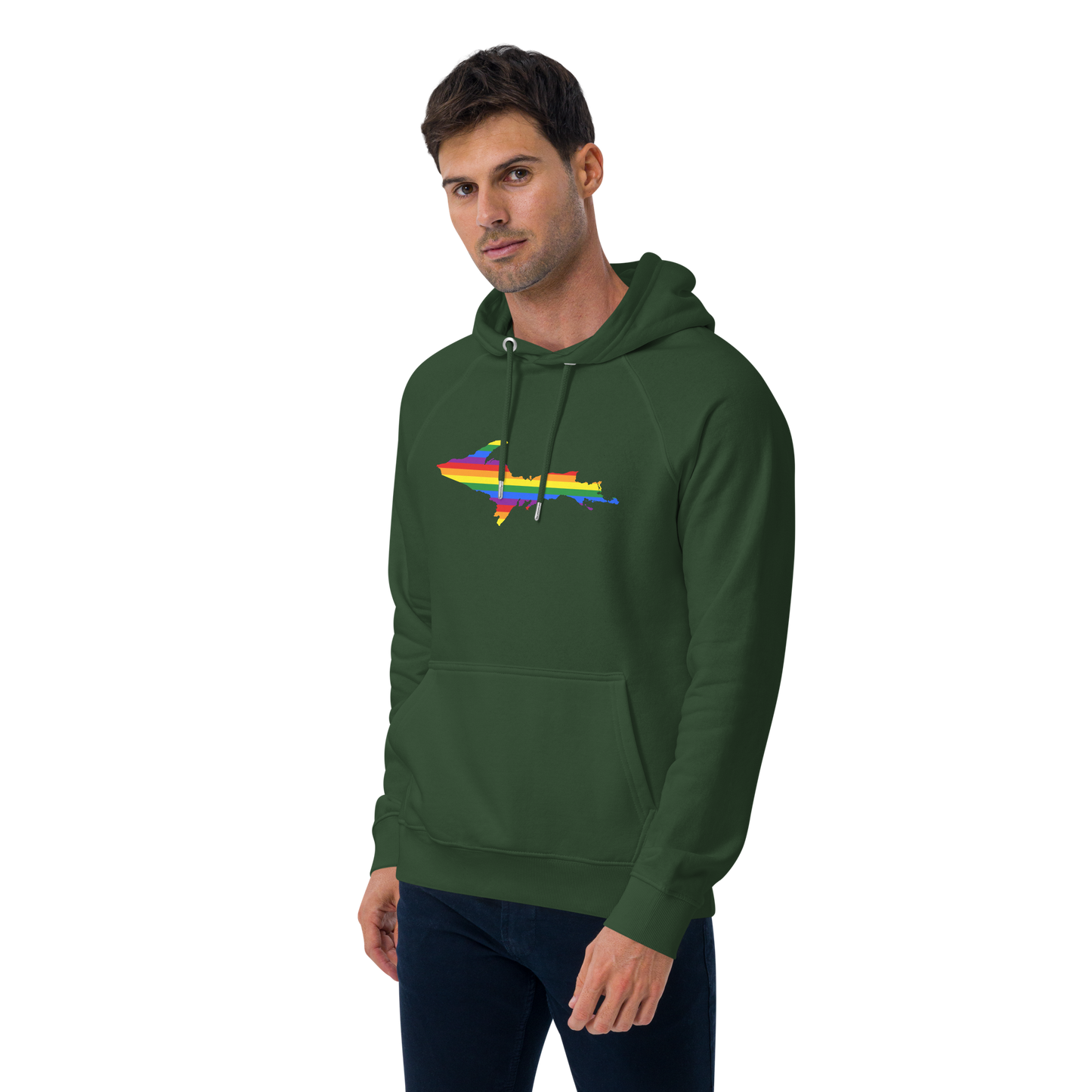 Michigan Upper Peninsula Hoodie (w/ UP Pride Flag Outline) | Unisex Organic