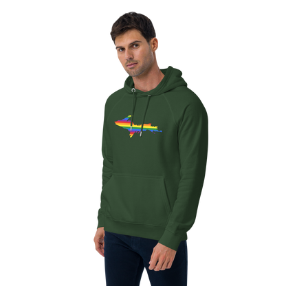 Michigan Upper Peninsula Hoodie (w/ UP Pride Flag Outline) | Unisex Organic