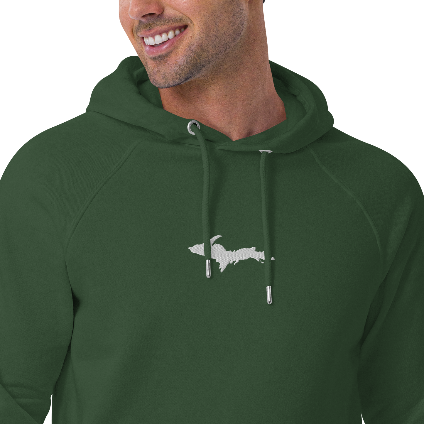 Michigan Upper Peninsula Hoodie (w/ Embroidered UP Outline) | Unisex Organic