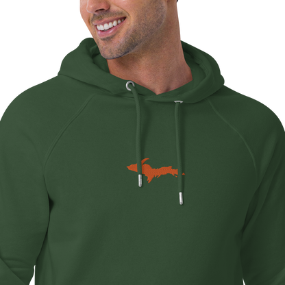 Michigan Upper Peninsula Hoodie (w/ Embroidered Orange UP Outline) | Unisex Organic