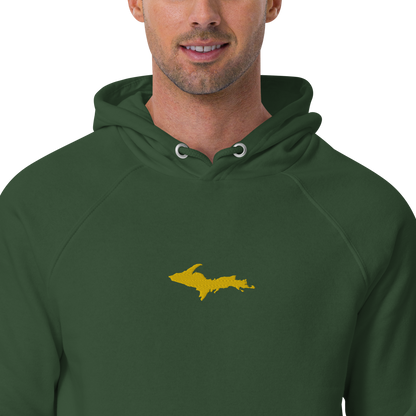 Michigan Upper Peninsula Hoodie (w/ Embroidered Gold UP Outline) | Unisex Organic