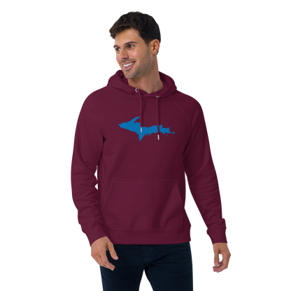 Michigan Upper Peninsula Hoodie (w/ Azure UP Outline) | Unisex Organic