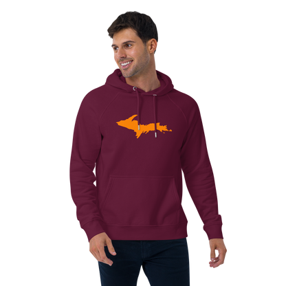 Michigan Upper Peninsula Hoodie (w/ Orange UP Outline) | Unisex Organic