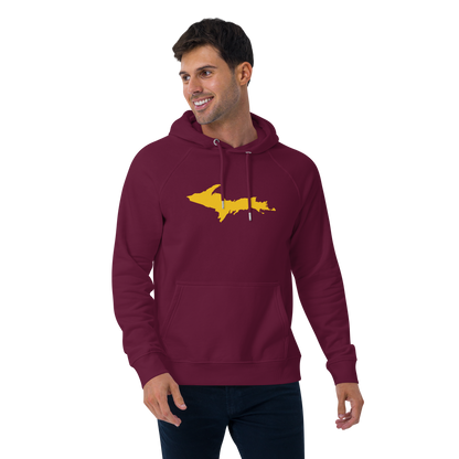 Michigan Upper Peninsula Hoodie (w/ Gold UP Outline) | Unisex Organic