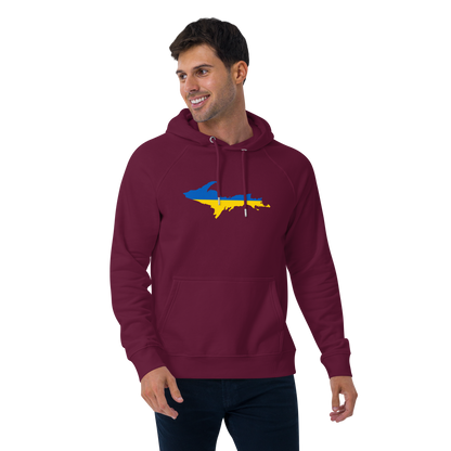 Michigan Upper Peninsula Hoodie (w/ UP Ukraine Flag Outline) | Unisex Organic