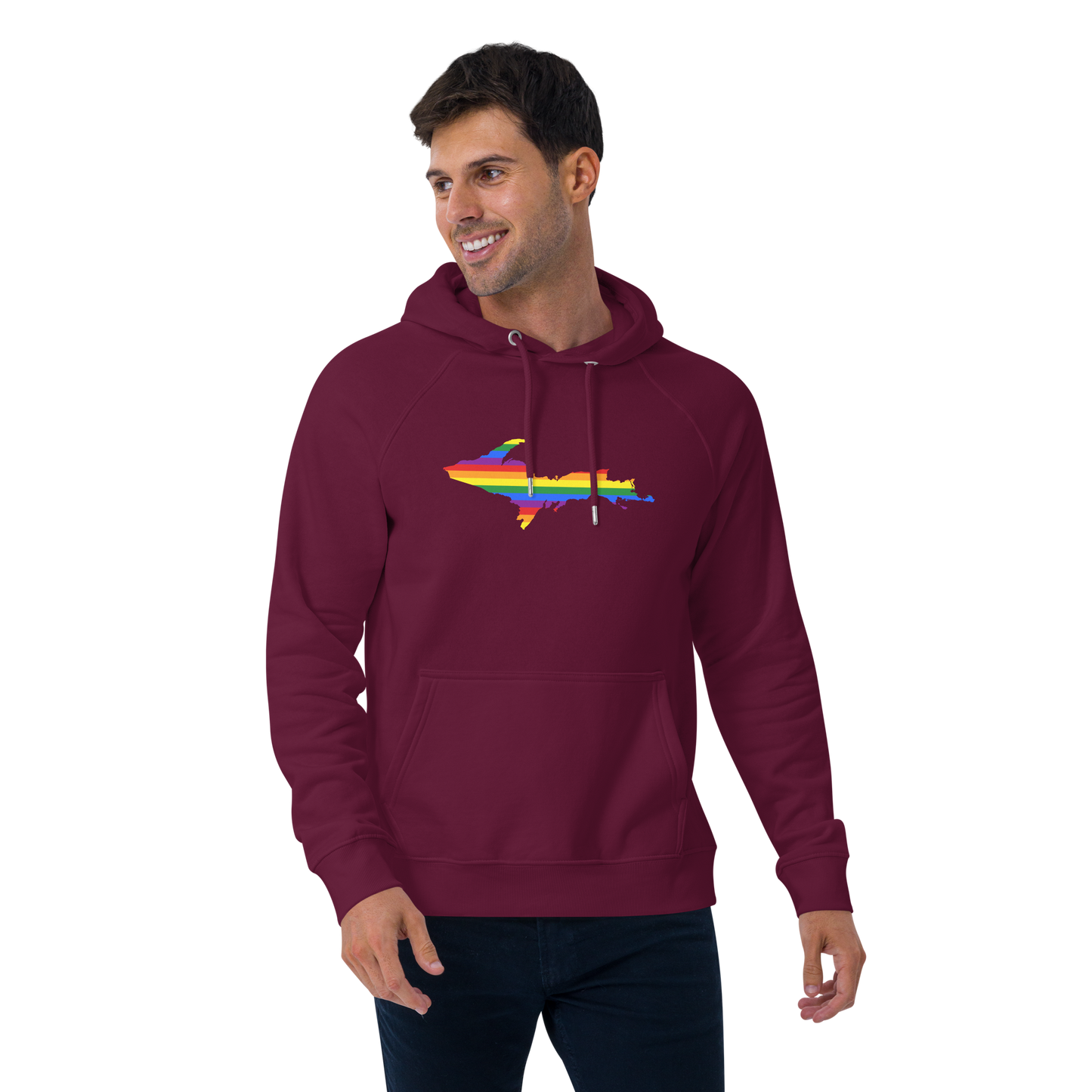 Michigan Upper Peninsula Hoodie (w/ UP Pride Flag Outline) | Unisex Organic