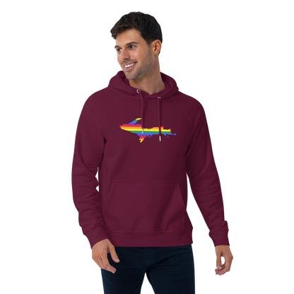 Michigan Upper Peninsula Hoodie (w/ UP Pride Flag Outline) | Unisex Organic