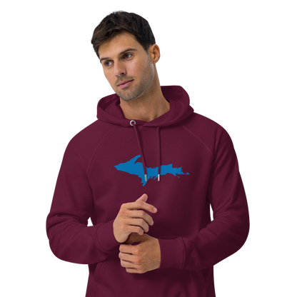 Michigan Upper Peninsula Hoodie (w/ Azure UP Outline) | Unisex Organic