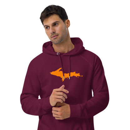 Michigan Upper Peninsula Hoodie (w/ Orange UP Outline) | Unisex Organic