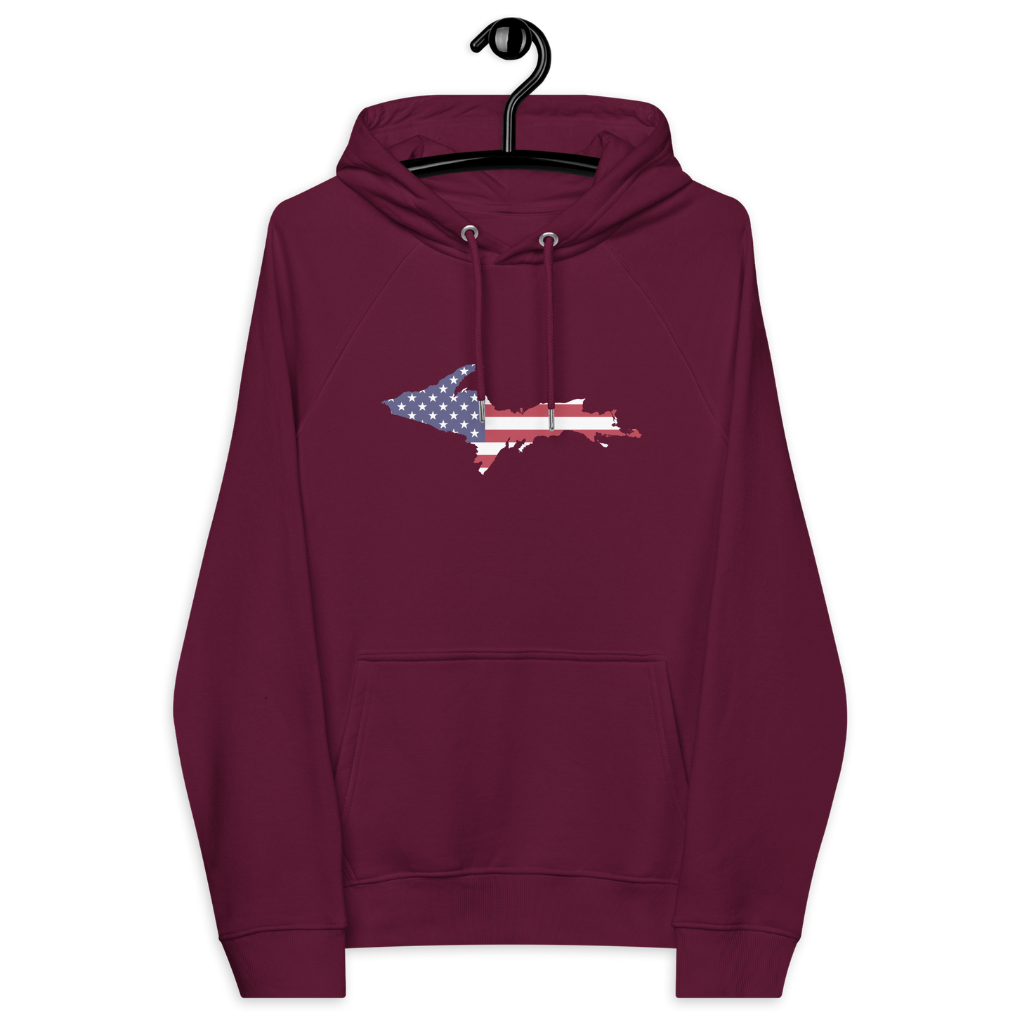 Michigan Upper Peninsula Hoodie (w/ MI USA Flag Outline) | Unisex Organic