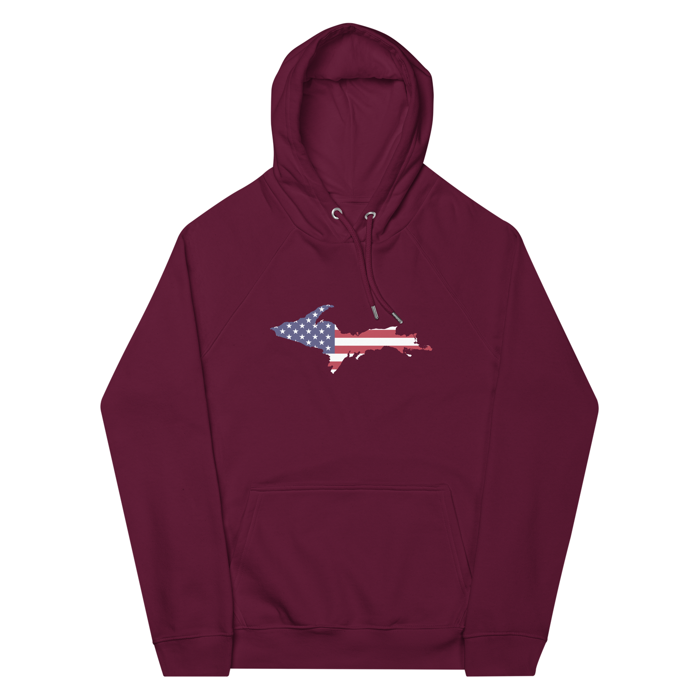 Michigan Upper Peninsula Hoodie (w/ MI USA Flag Outline) | Unisex Organic