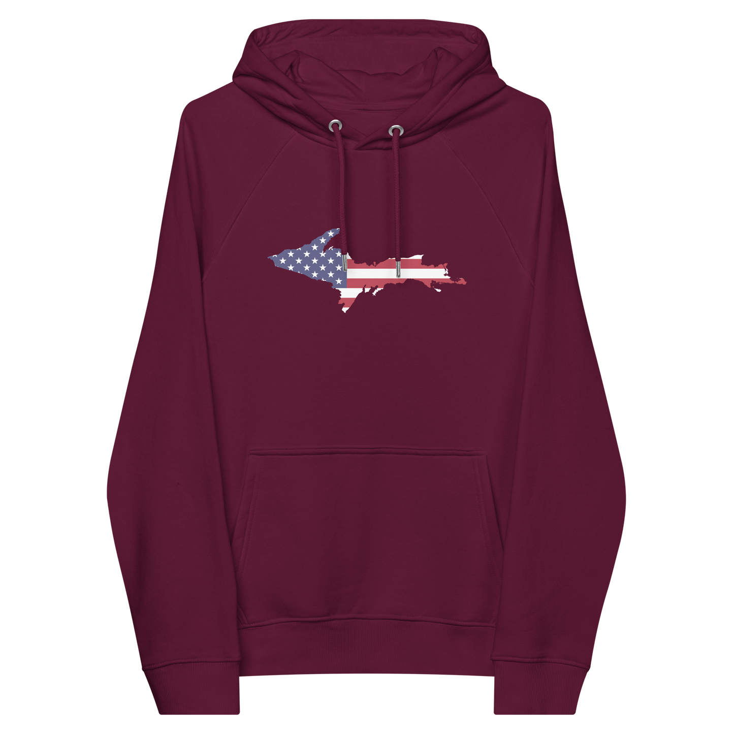 Michigan Upper Peninsula Hoodie (w/ MI USA Flag Outline) | Unisex Organic